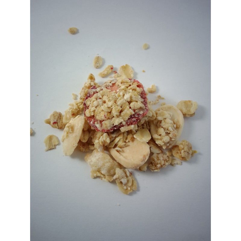 Granola choco blanco y fresas